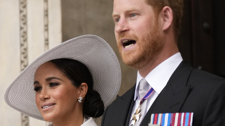 Meghan and Harry at the service of Thanksgiving 