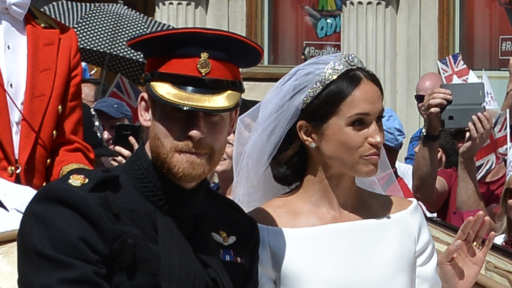 Meghan and Harry at their wedding