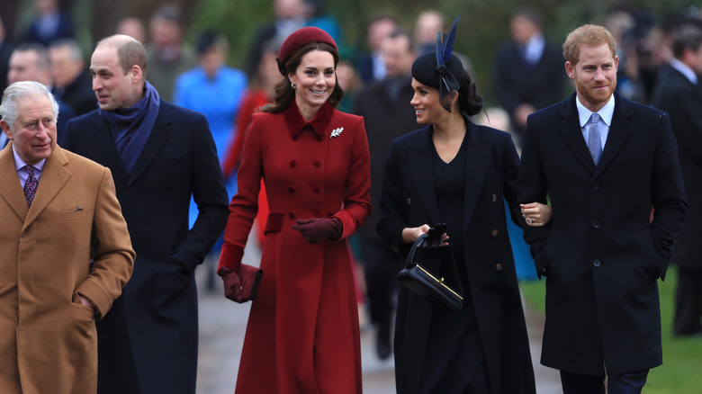 Charles, William, Catherine, Meghan, and Harry on annual Christmas walk