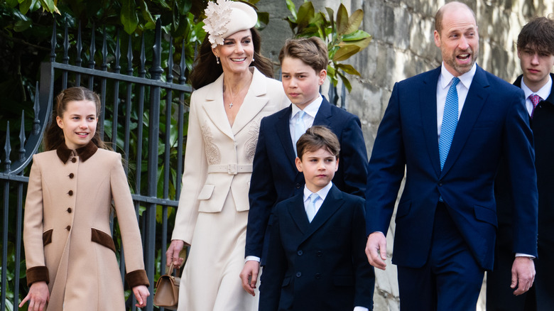 Prince William and family walking to Easter 2026 service
