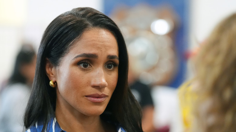Meghan Markle looking concerned