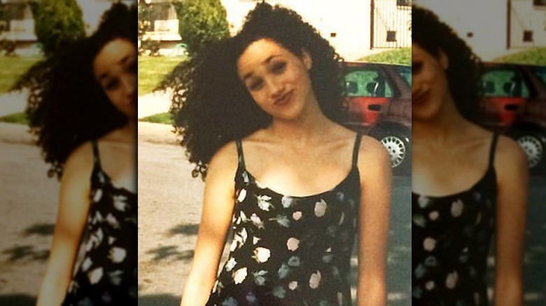 Meghan Markle wearing her hair pulled back