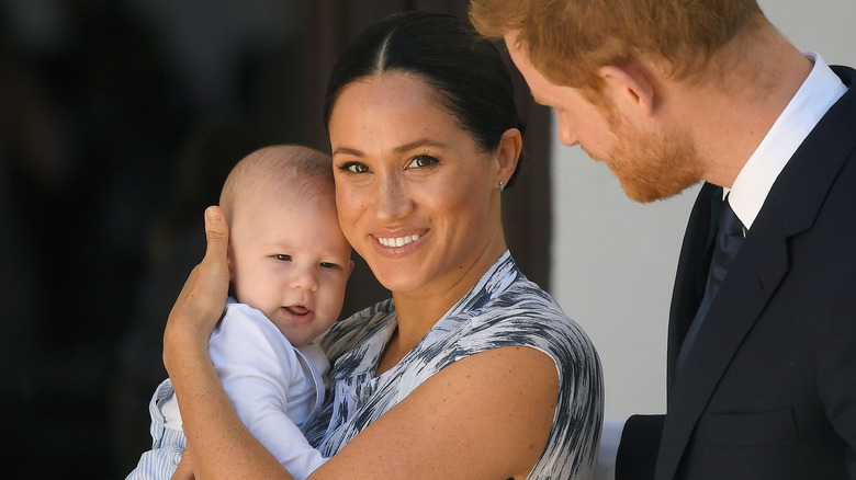 Meghan Markle and Prince Harry with baby Archie 