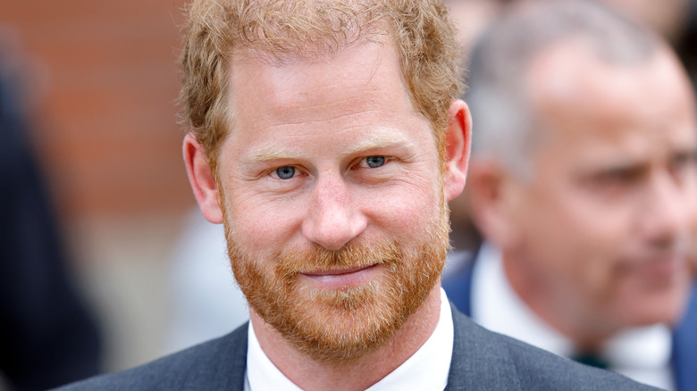 Prince Harry smiles