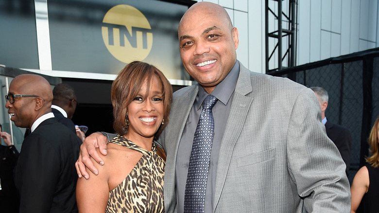 Gayle King and Charles Barkley smiling