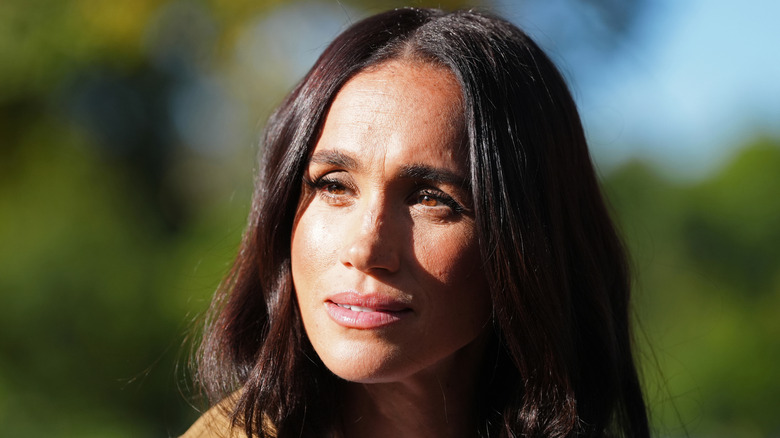 Meghan Markle staring