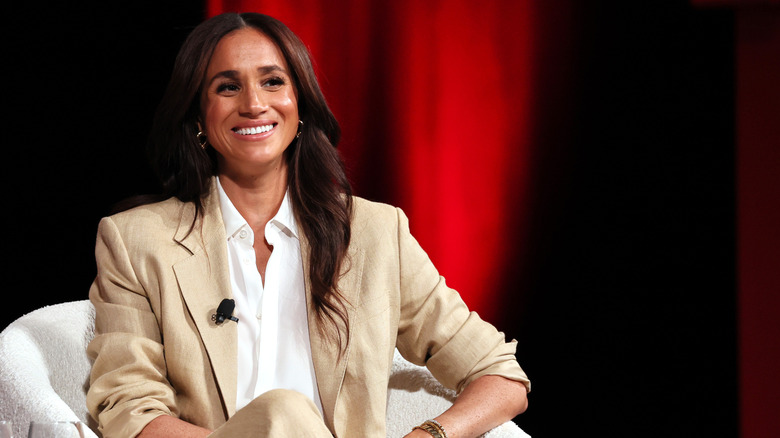 Meghan, Duchess of Sussex speaks onstage during the 2025 TIME100 Summit at Jazz at Lincoln Center on April 23, 2025 in New York City.