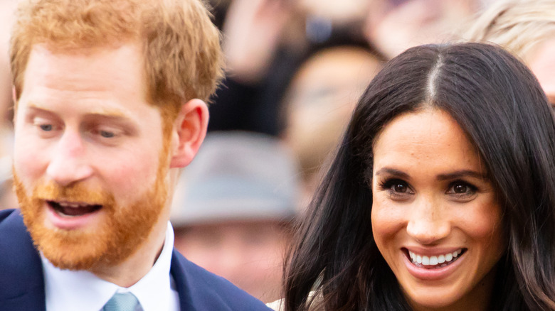 Prince Harry and Meghan Markle in public.