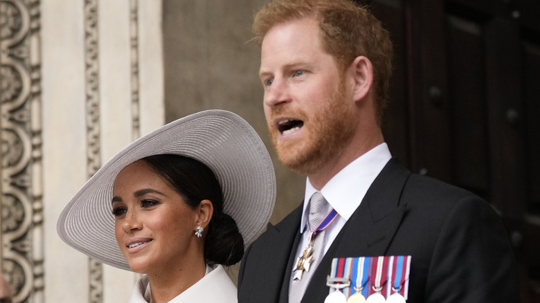 Meghan Markle and Prince Harry at National Service of Thanksgiving during Platinum Jubilee 