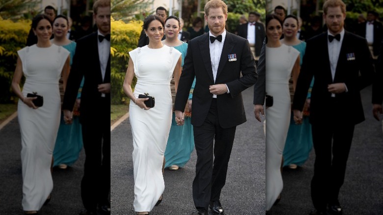 Meghan Markle and Prince Harry walking