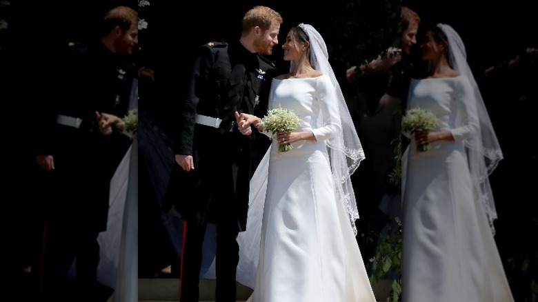 Prince Harry and Meghan Markle smiling
