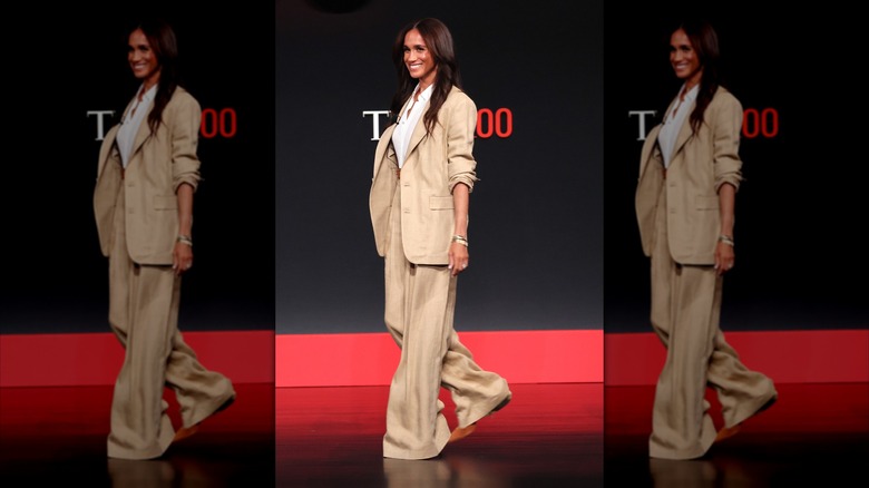 Meghan, Duchess of Sussex speaks onstage during the 2025 TIME100 Summit at Jazz at Lincoln Center on April 23, 2025 in New York City