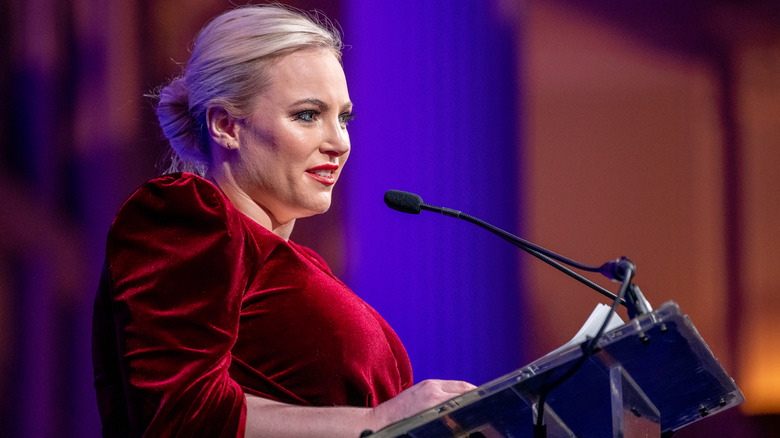 Meghan McCain making a speech