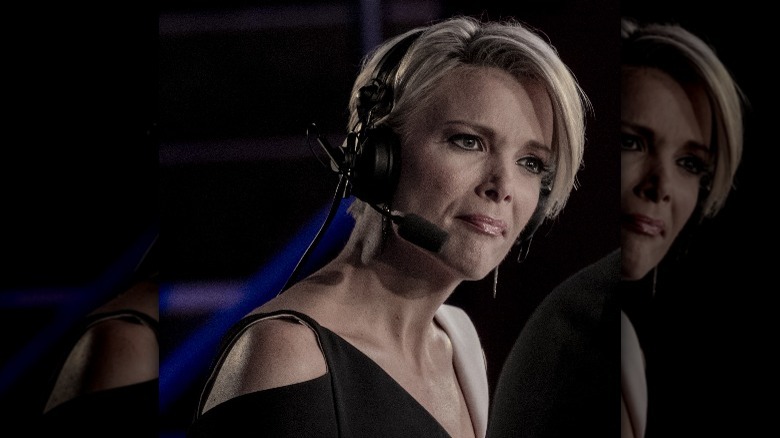 Megyn Kelly speaking into headset