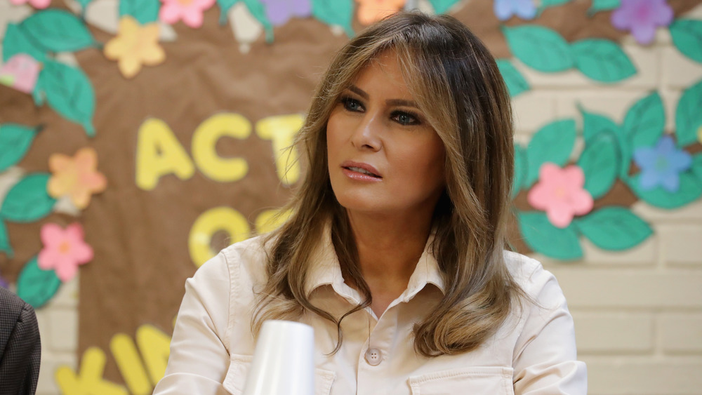 Melania Trump looks pensive at an event