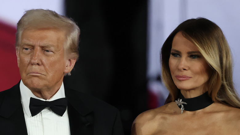 Donald Trump posing with Melania Trump