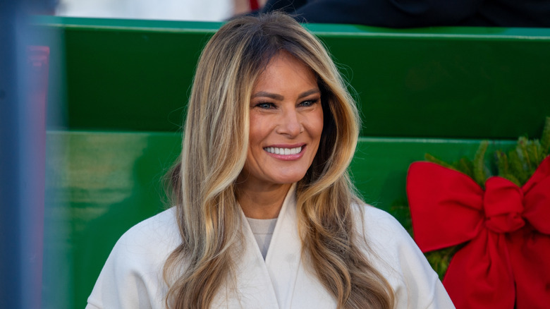 Melania Trump outside the White House at Christmas 2025