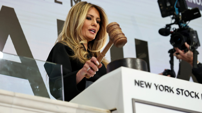 Melania Trump opening the New York Stock Exchange
