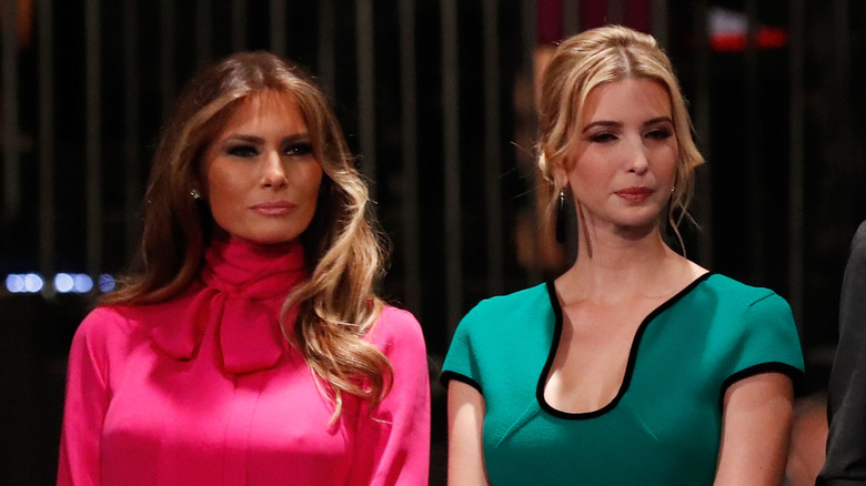 Melania and Ivanka Trump scowling