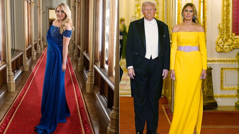 Tiffany Trump blue gown/Donald and Melania Trump Windsor Castle