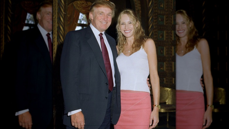 Donald Trump and Melania Trump at an Easter celebration at Mar-A-Lago in 2000.