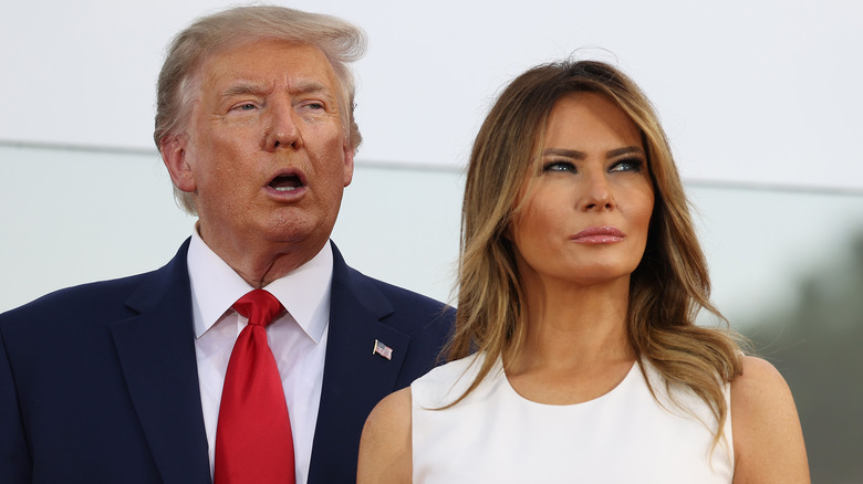 Donald Trump and Melania at the South Lawn on the White House