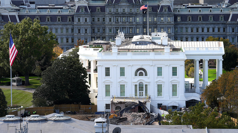 The White House being demolished