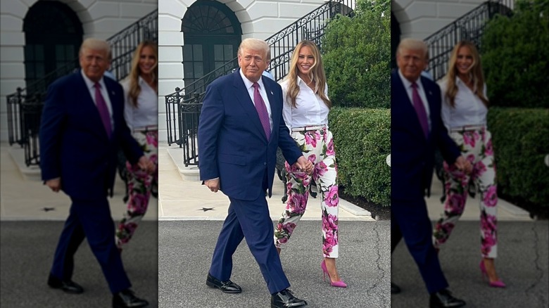 President Donald Trump and first lady Melania Trump during the 2025 Congressional Picnic