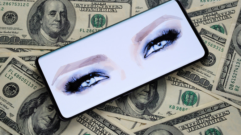 Watercolor image of Melania Trump's eyes