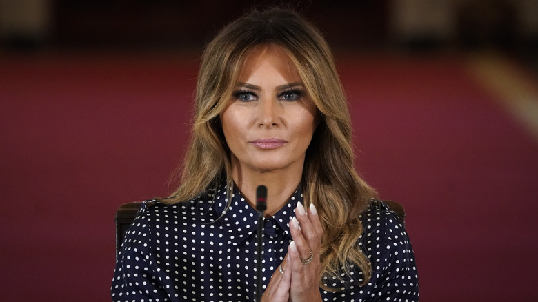 Melania Trump looking serious