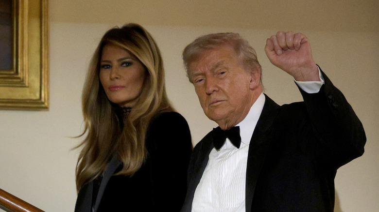 Melania and Donald Trump in formalwear in December 2025