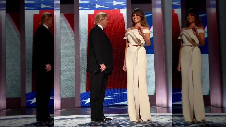 Melania and Donald Trump at the Inaugural Ball in 2017