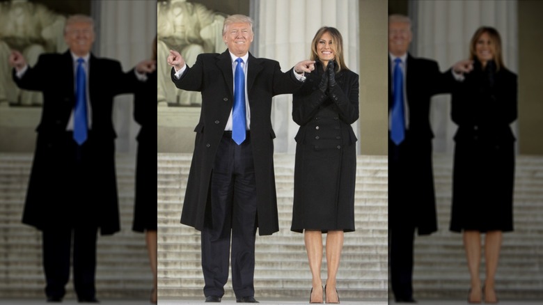 Donald and Melania Trump at the Lincoln Memorial in 2017