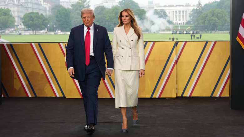 Melania and Donald Trump at the U.S. Army Parade