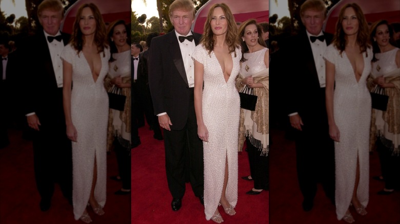 Donald Trump and girlfriend Melania Knauss during The 73rd Annual Academy Awards - Arrivals at Shrine Auditorium in Los Angeles, California (2001)