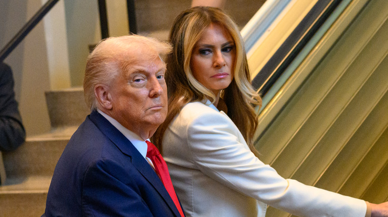 U.S. President Donald Trump, and First Lady Melania Trump arrive for the 80th session of the UN's General Assembly (UNGA) on September 23, 2025