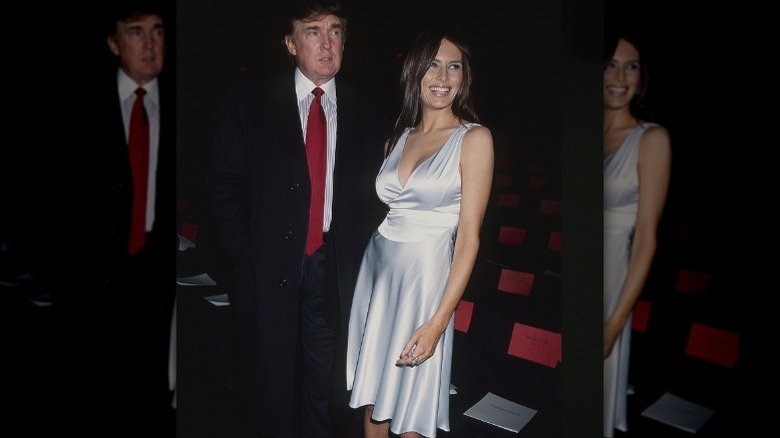 Donald Trump and Melania Knauss Trump pose together in New York in 1998