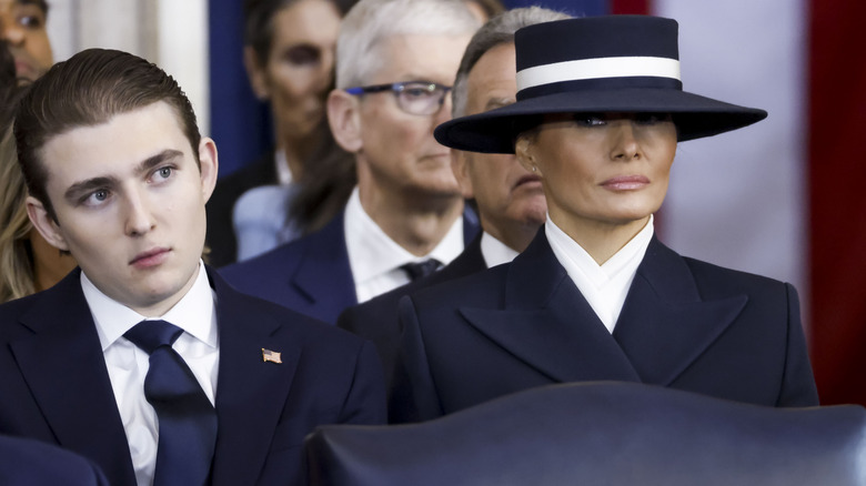 Barron Trump with Melania Trump