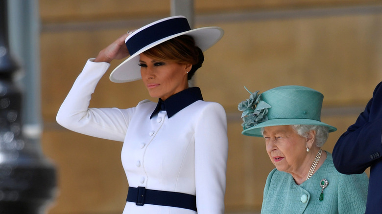 Melania Trump and Queen Elizabeth II