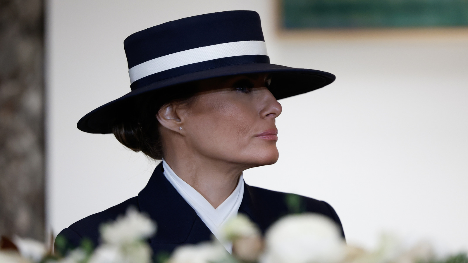 Melania trump s weird twist on her black white aesthetic for