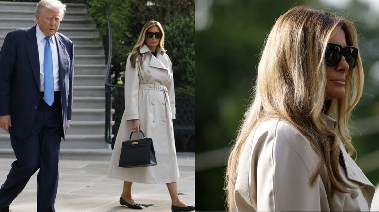 Melania Trump walking with Donald Trump