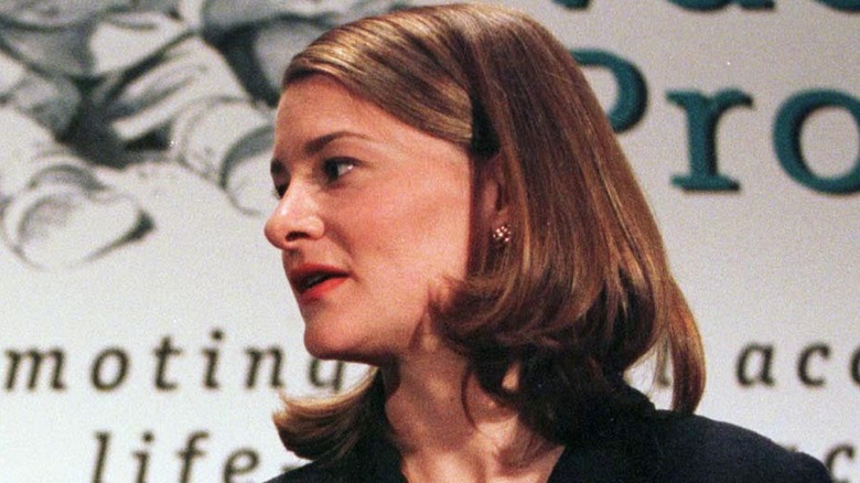 Young Melinda Gates at a conference