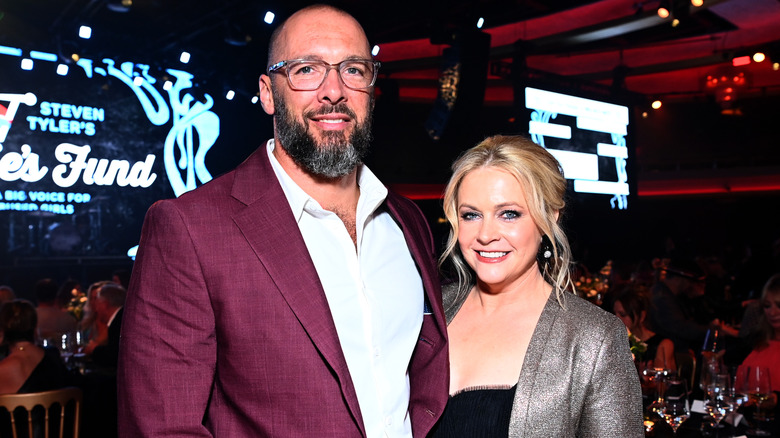 Mark Wilkerson and Melissa Joan Hart attend the Jam for Janie GRAMMY Awards Viewing Party in 2024
