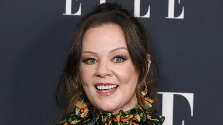 Melissa McCarthy with her hair up