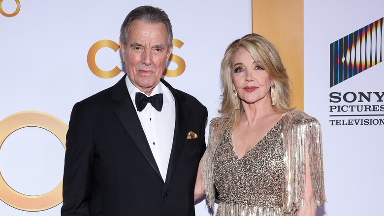 The Young and the Restless' Eric Braeden and Melody Thompson Scott posing