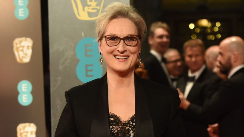 Meryl Streep dressed in black