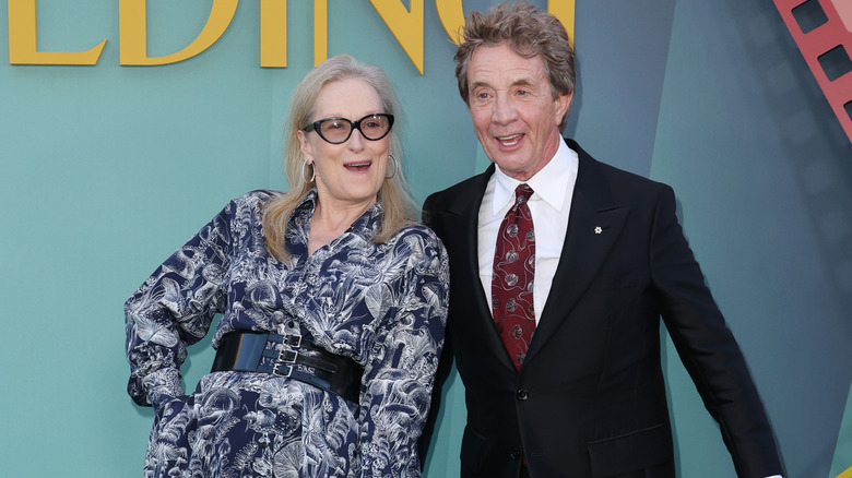 Meryl Streep and Martin Short striking a silly pose for the cameras