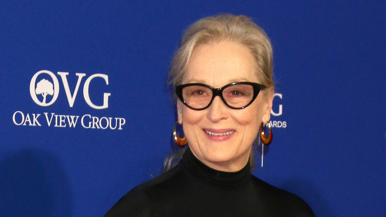 Meryl Streep in a black turtleneck.