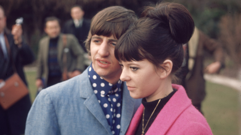 Ringo Starr with his 18-year-old wife Maureen during their honeymoon in Hove, East Sussex