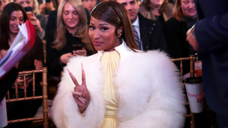 Nicki Minaj attends the Treasury Department's Trump Accounts Summit at Andrew W. Mellon Auditorium on January 28, 2026 in Washington, DC.